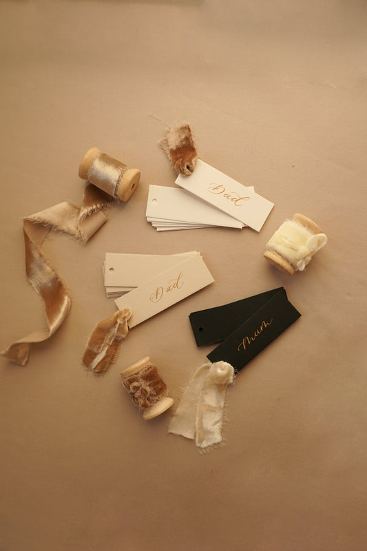 Name Cards With Velvet Ribbon