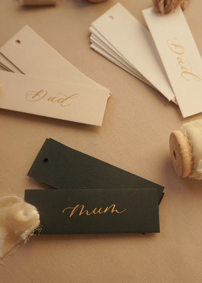 Name Cards With Velvet Ribbon