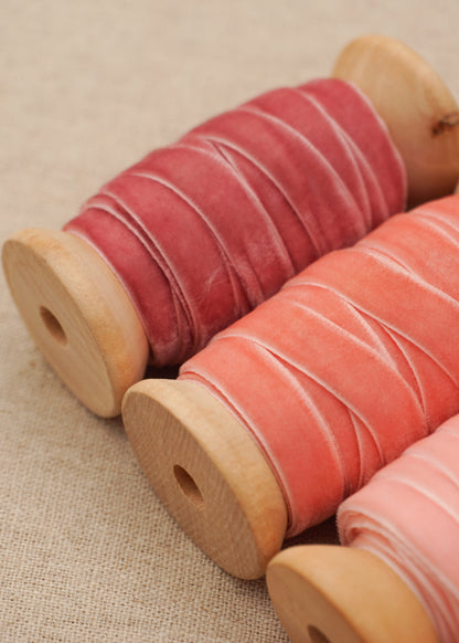 Coral Pink Velvet Satin Ribbon - northernprintingco