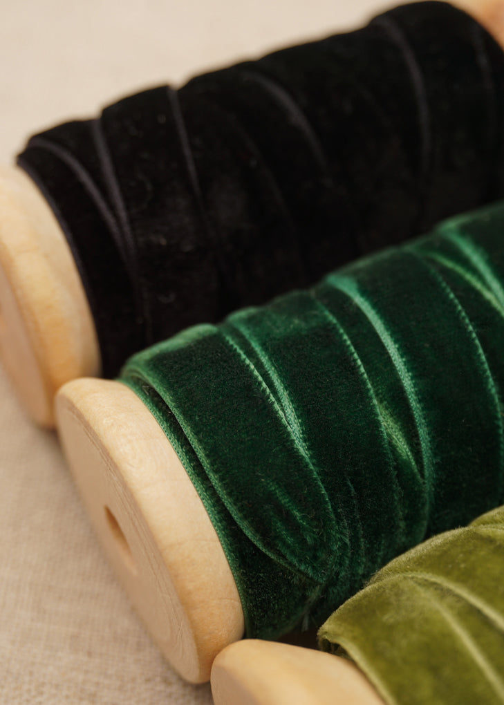 Dark Green Velvet Satin Ribbon - northernprintingco