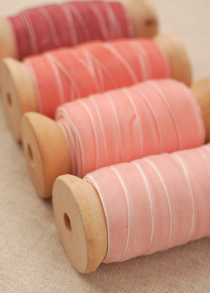 Light Pink Velvet Satin Ribbon - northernprintingco