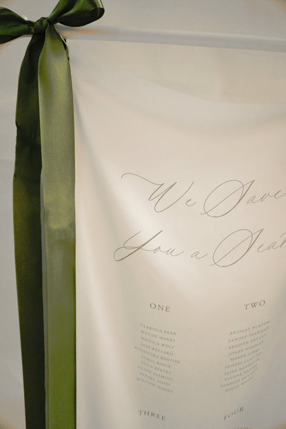 Calligraphy - Fabric Table Plan Wedding Sign