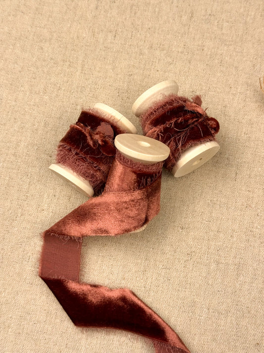 Spice Red Silk Velvet Ribbon - northernprintingco
