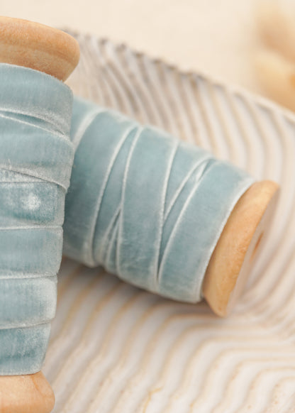 Baby Blue Velvet Satin Ribbon - northernprintingco