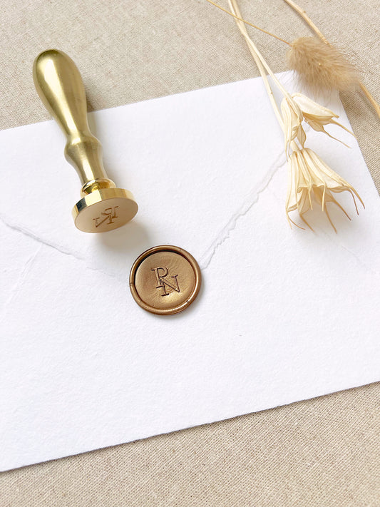 Circle Diagonal Personalised Monogram Wax Stamper - northernprintingco