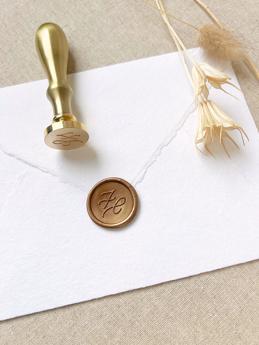 Circle Personalised Diagonal Monogram Wax Stamper - northernprintingco