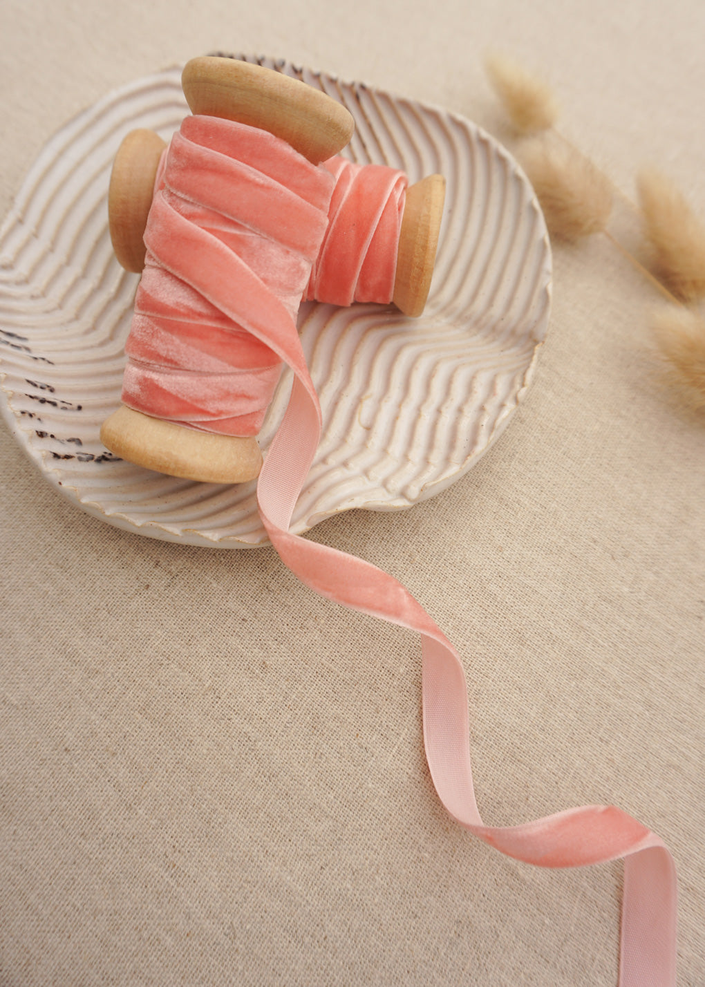 Coral Pink Velvet Satin Ribbon - northernprintingco
