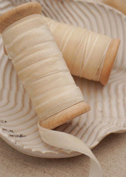 Cream Velvet Satin Ribbon - northernprintingco