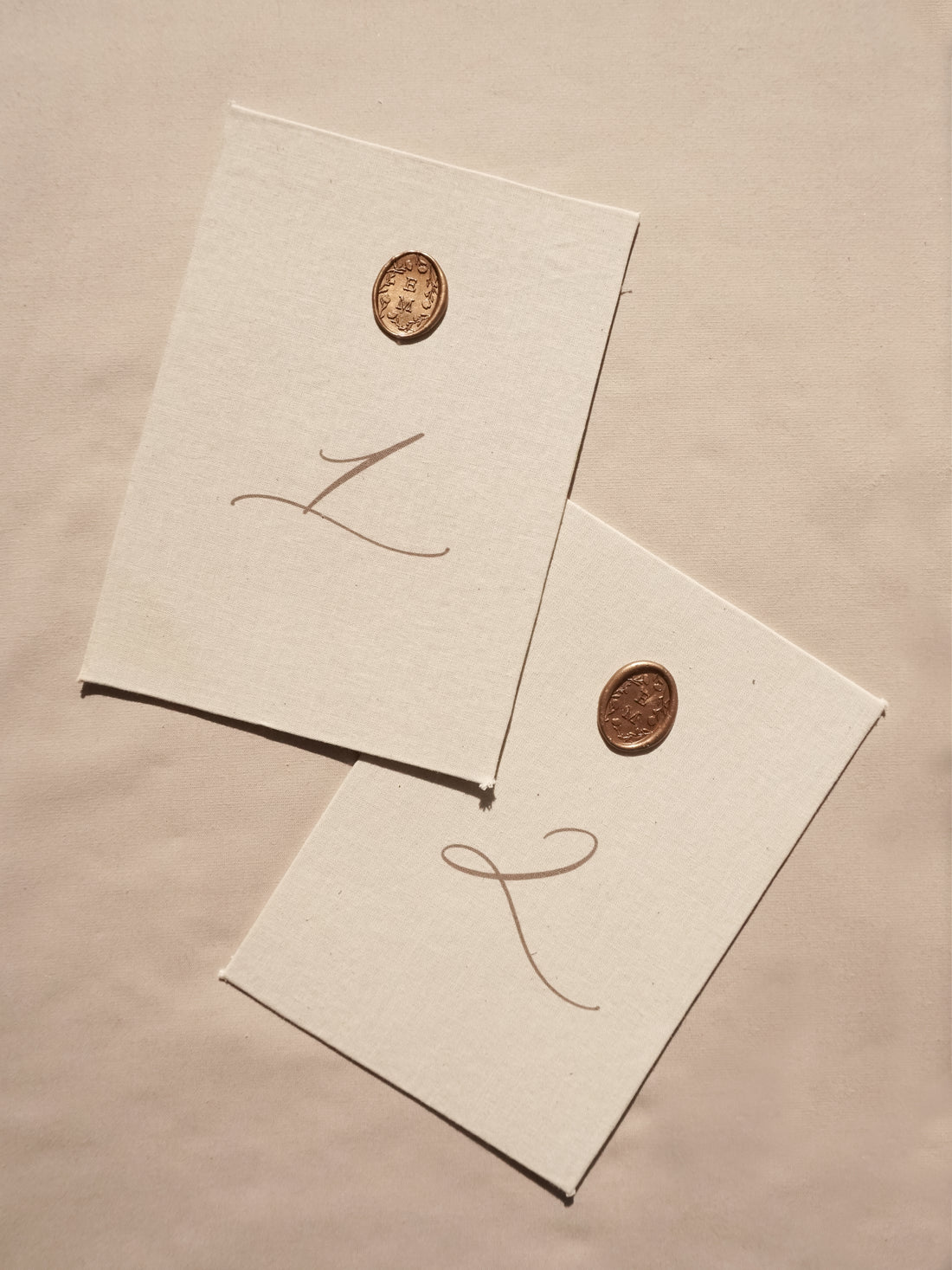 Luxury Linen Wedding Table Numbers with Custom Bronze Wax Seals ...