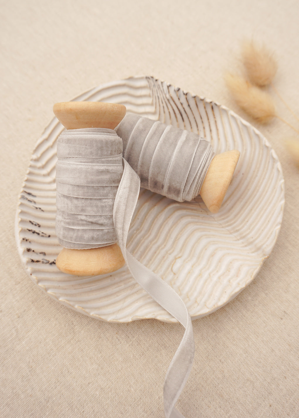 Grey Velvet Satin Ribbon - northernprintingco