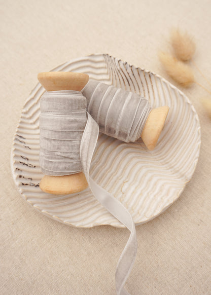 Grey Velvet Satin Ribbon - northernprintingco