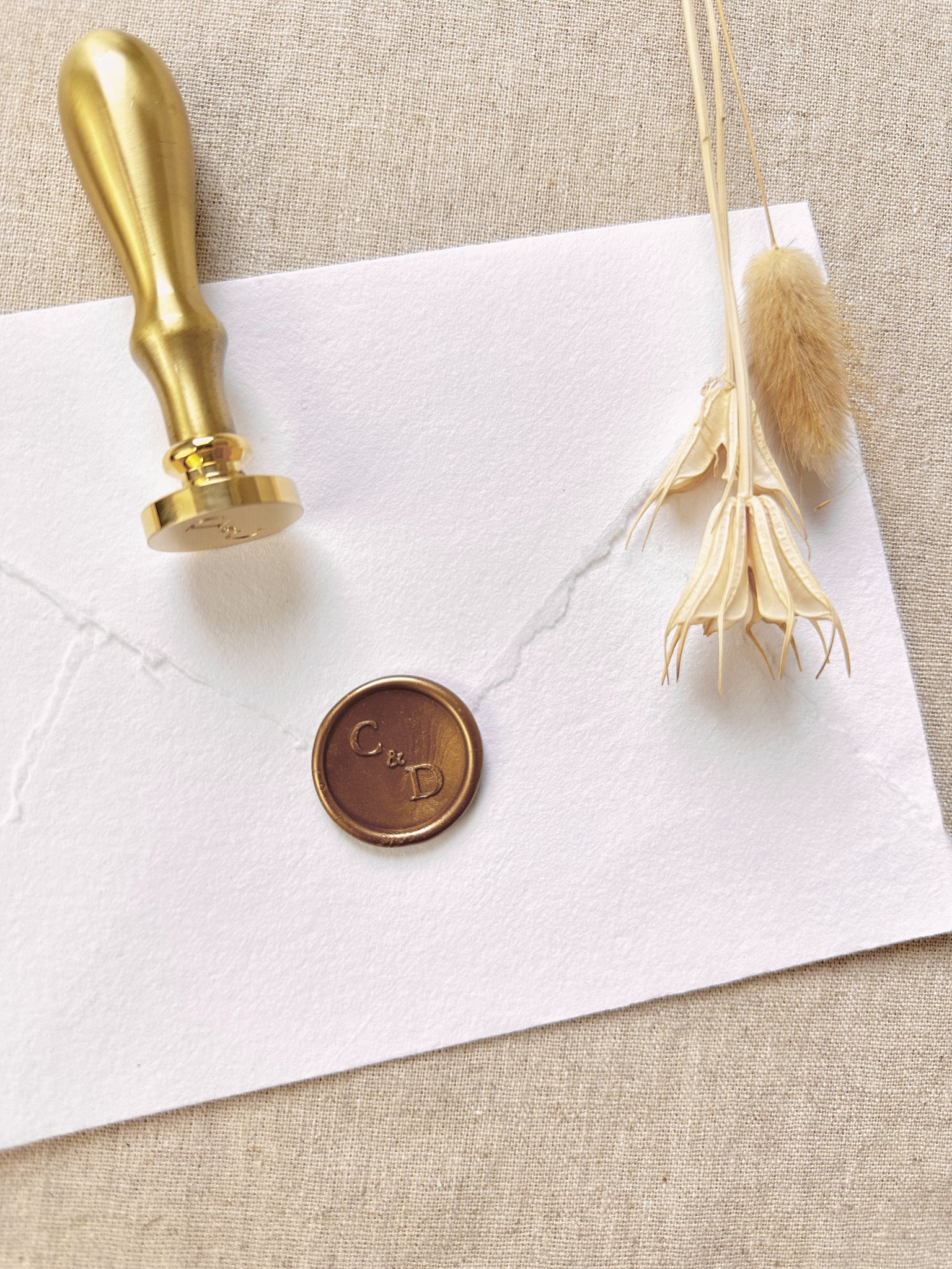 Circle Personalised Diagonal Monogram Wax Stamper - northernprintingco
