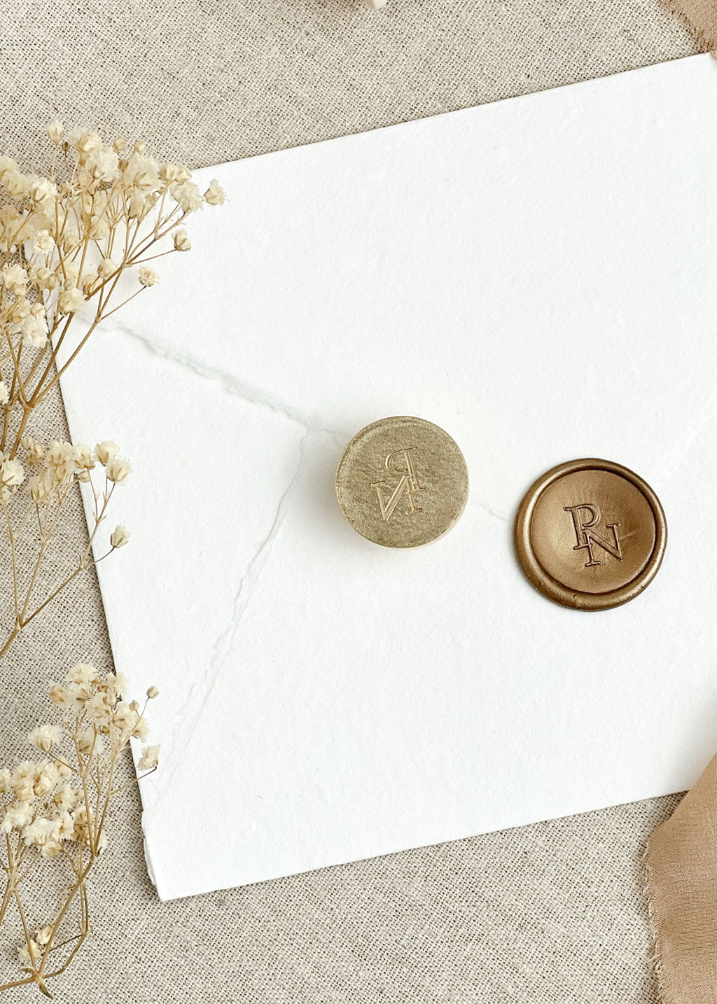 Circle Diagonal Personalised Monogram Wax Stamper