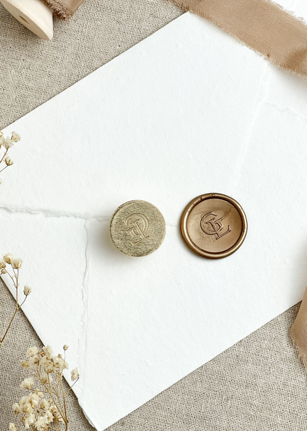 Circle Diagonal Personalised Monogram Wax Stamper