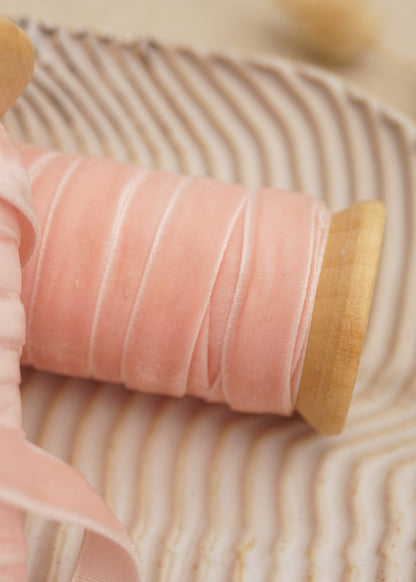 Light Pink Velvet Satin Ribbon - northernprintingco