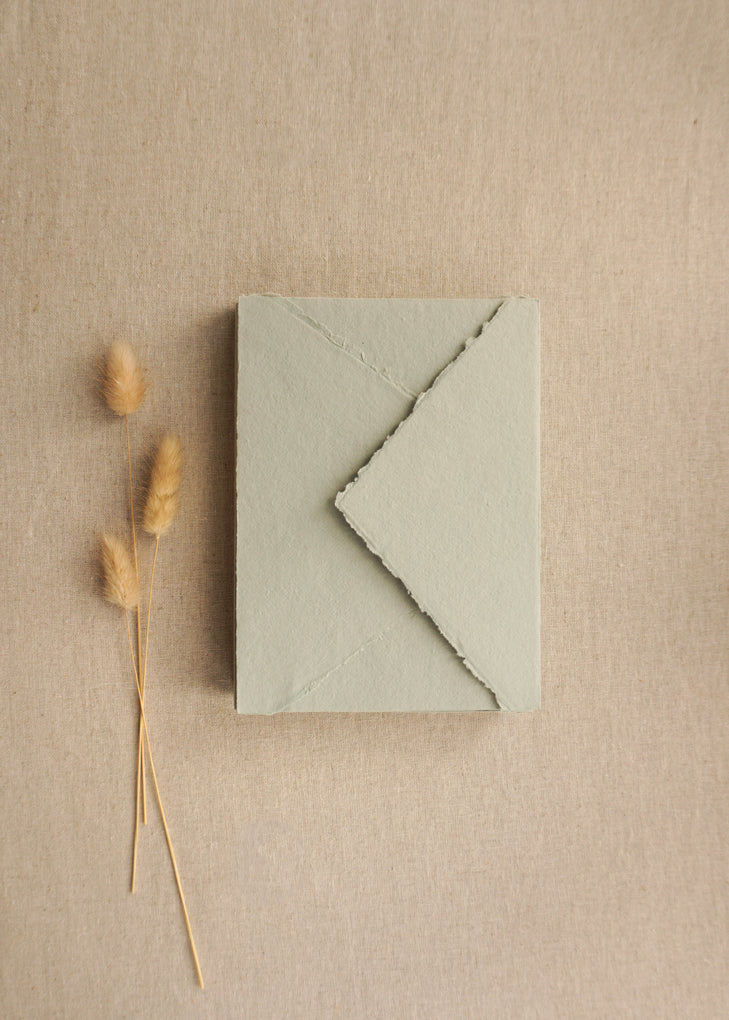 Muted Sage Handmade Paper Envelopes