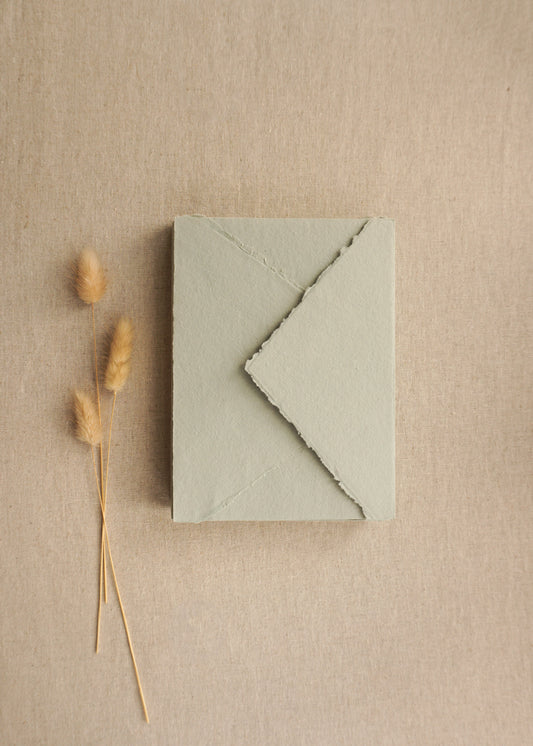 Muted Sage Handmade Paper Envelopes