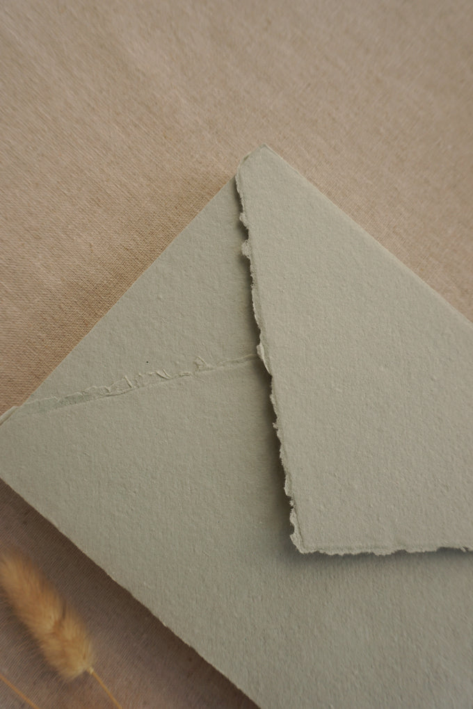 Muted Sage Handmade Paper Envelopes