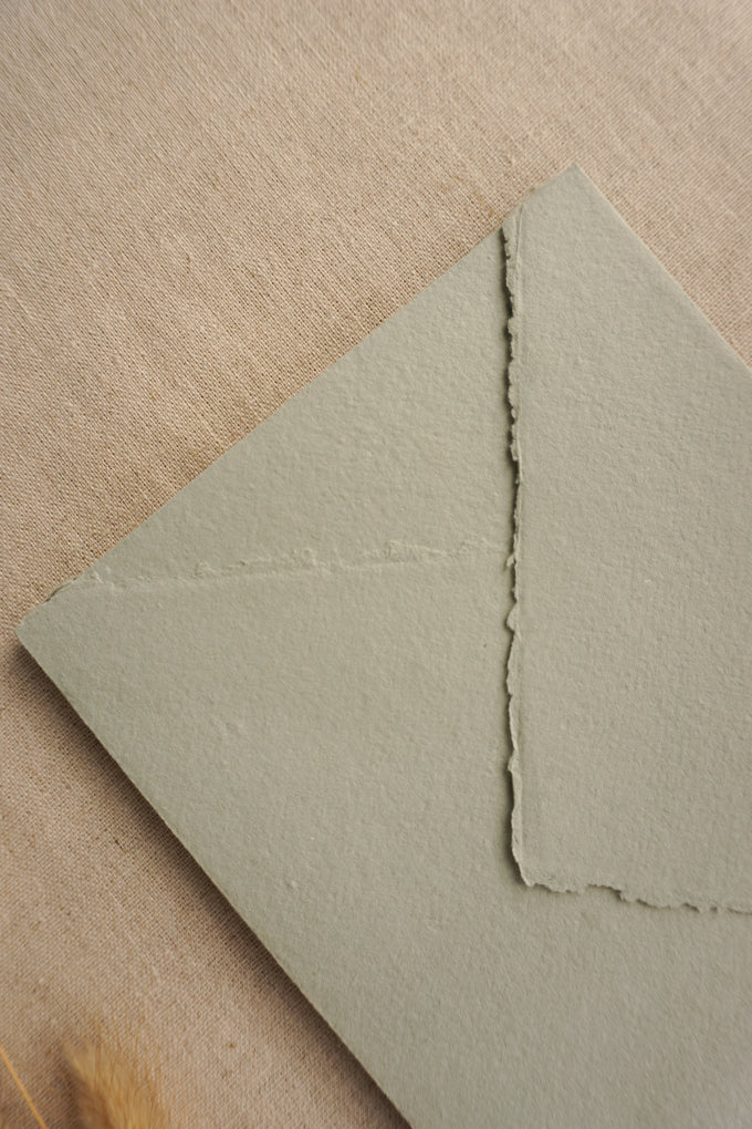 Muted Sage Handmade Paper Envelopes