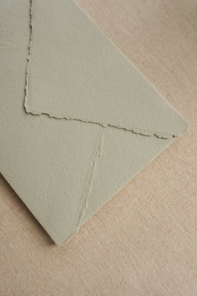Muted Sage Handmade Paper Envelopes