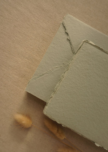 Muted Sage Handmade Paper Envelopes