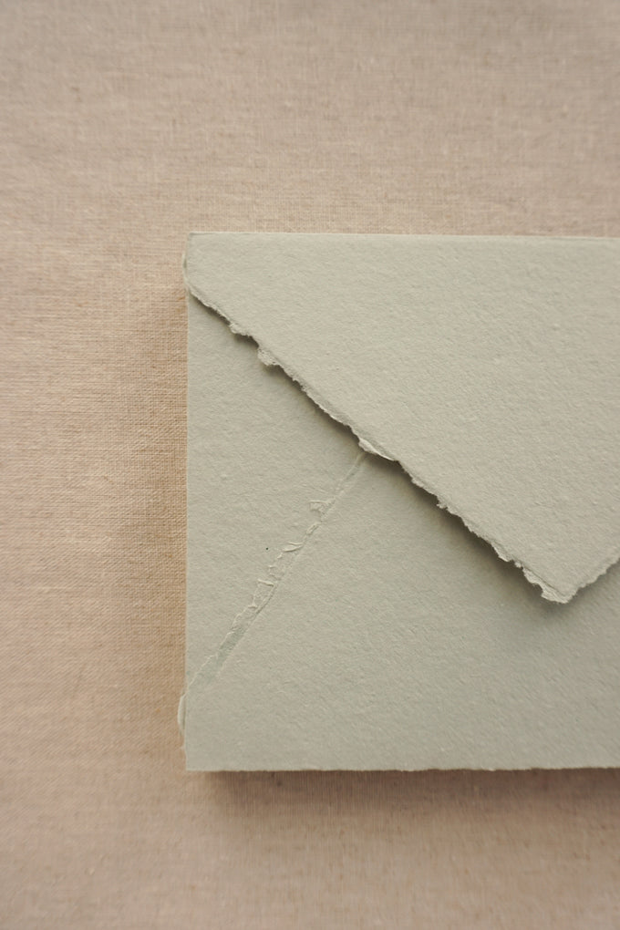 Muted Sage Handmade Paper Envelopes