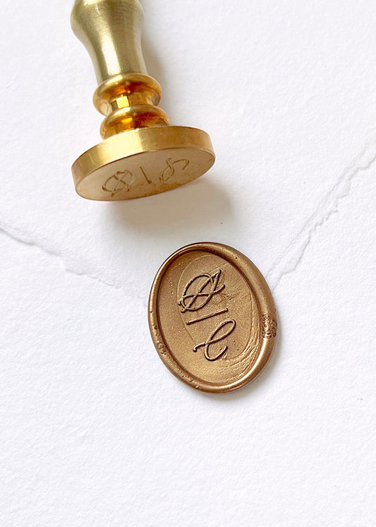 Oval Line Personalised Monogram Wax Stamper - northernprintingco