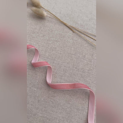 Coral Pink Velvet Satin Ribbon