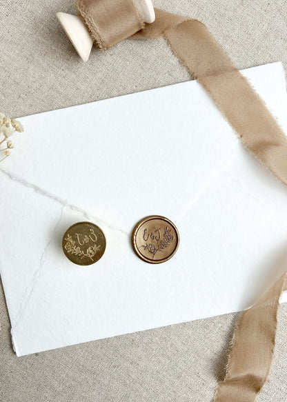 Floral Wreath Circle Personalised Monogram Wax Stamper