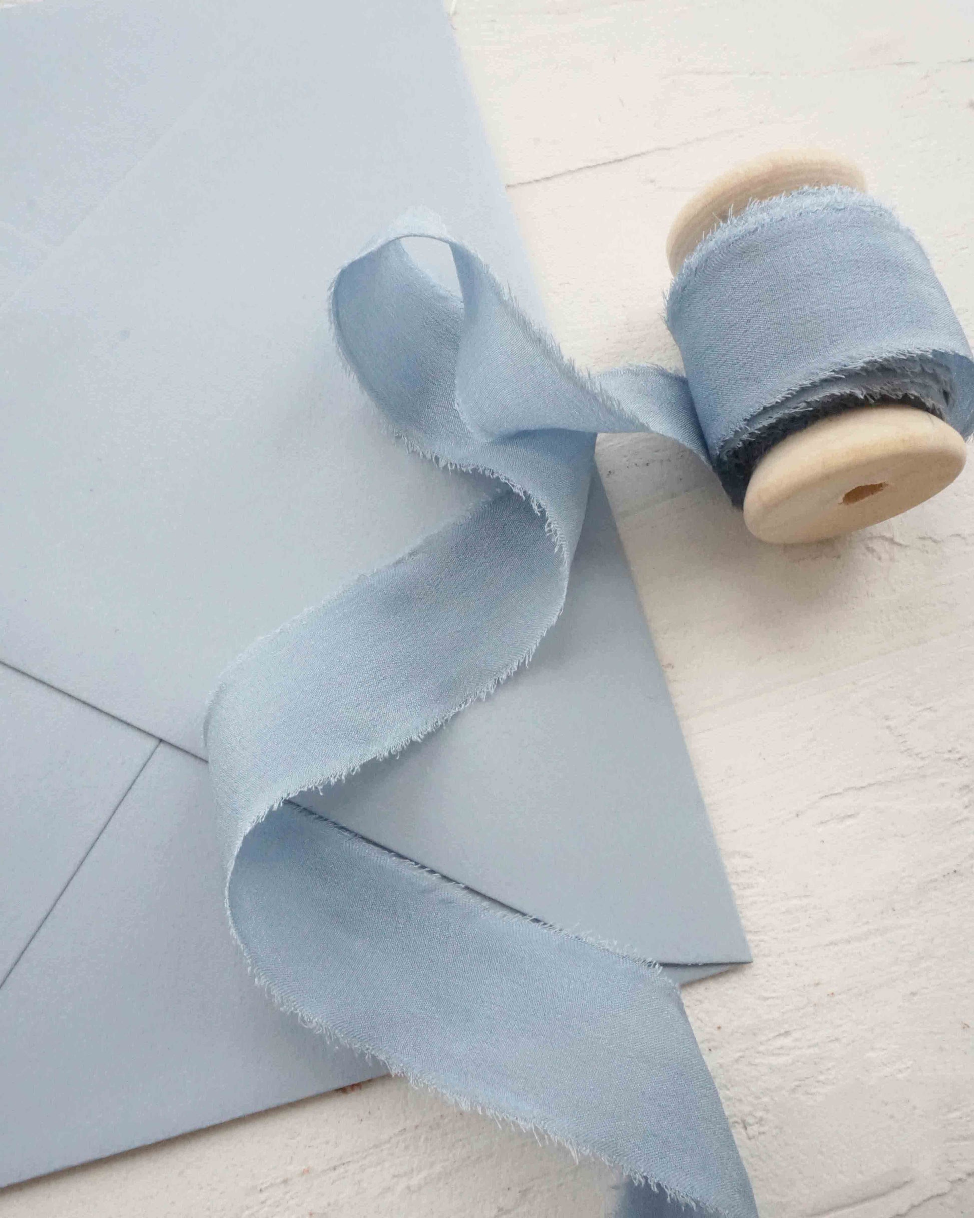 Dusky Blue Silk Ribbon - northernprintingco
