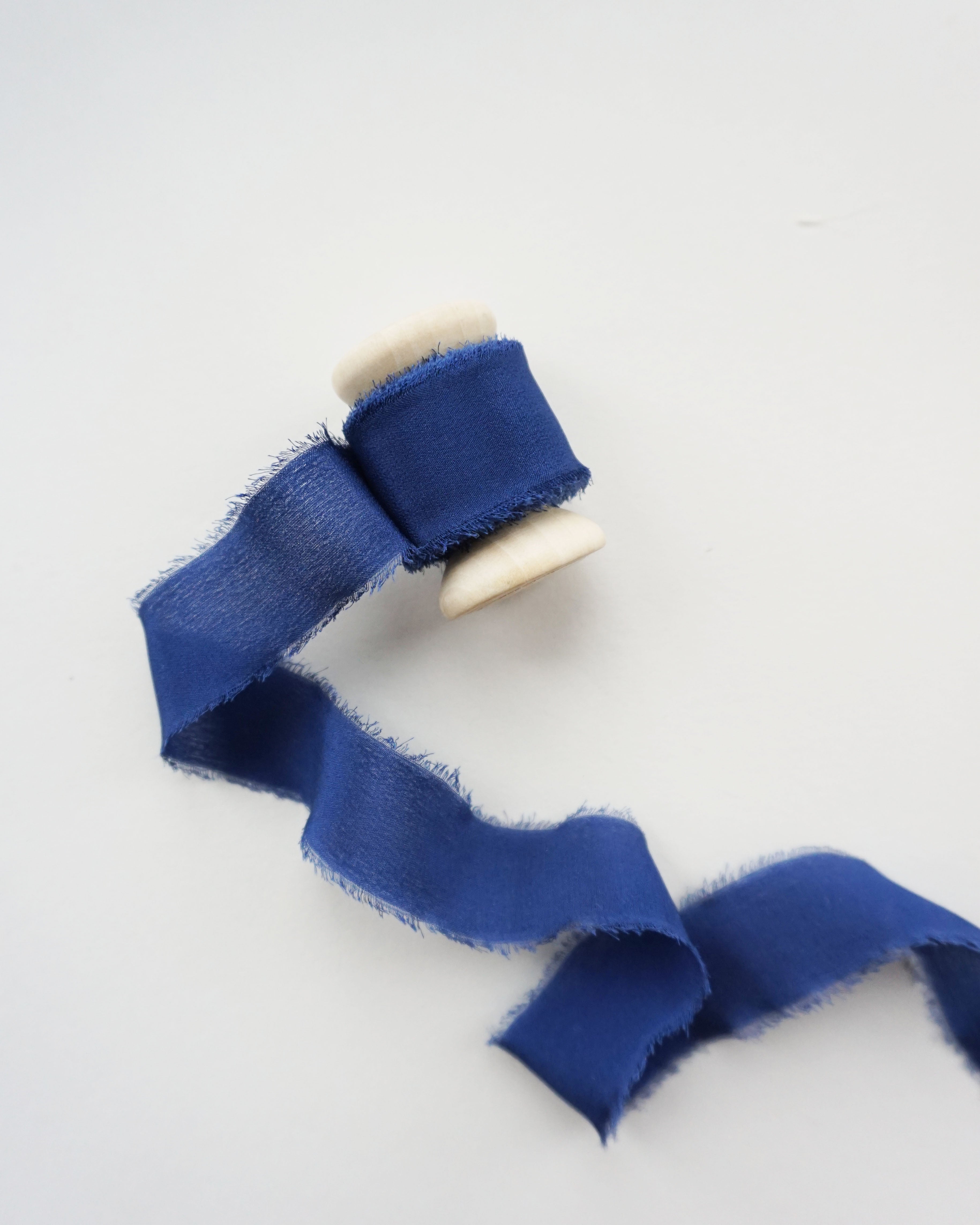 Blue shop silk ribbon