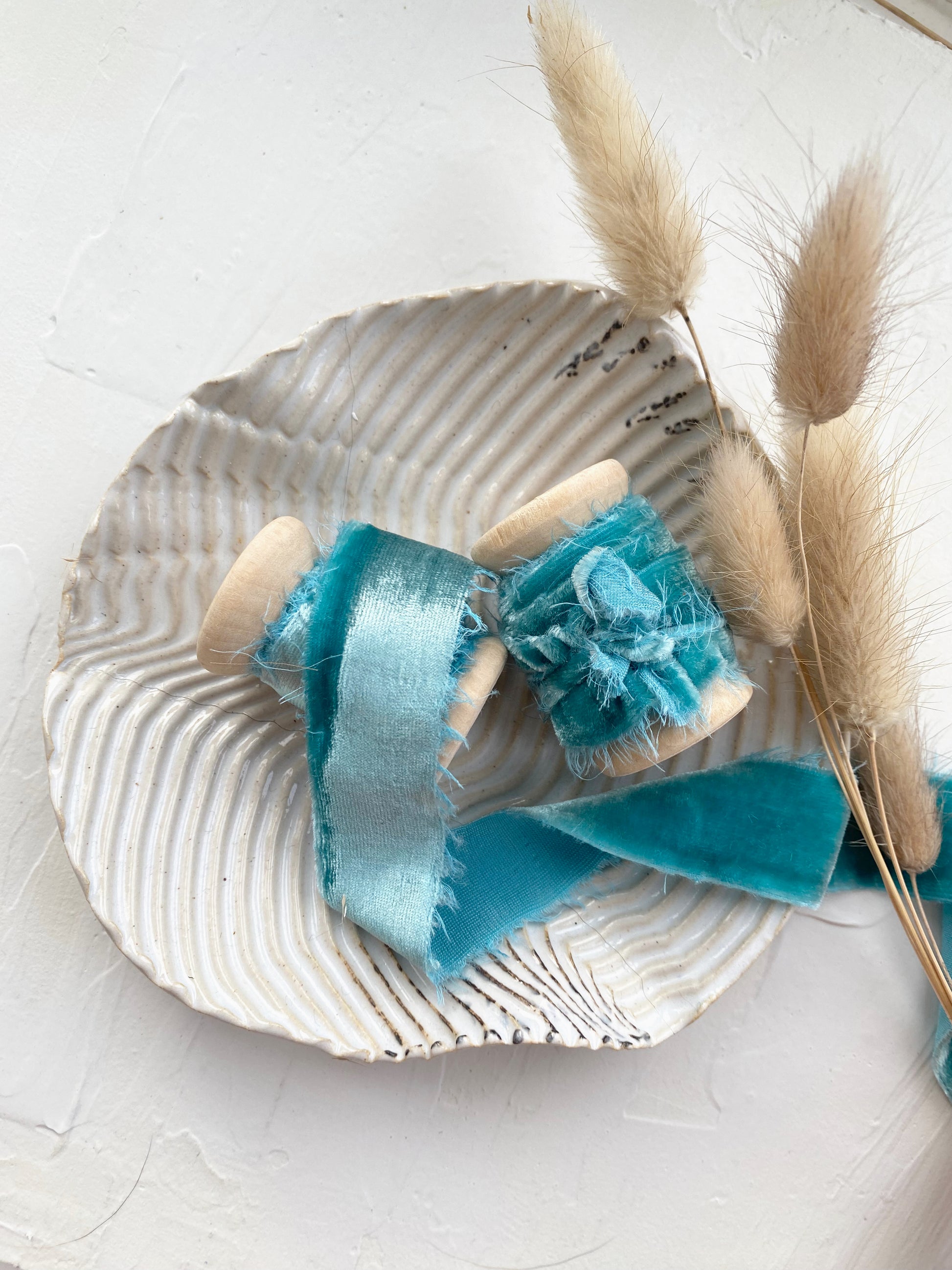 Aqua Silk Velvet Ribbon - northernprintingco